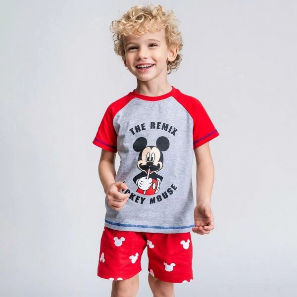 Pyjama D Été Mickey Mouse Rouge Gris Cheap