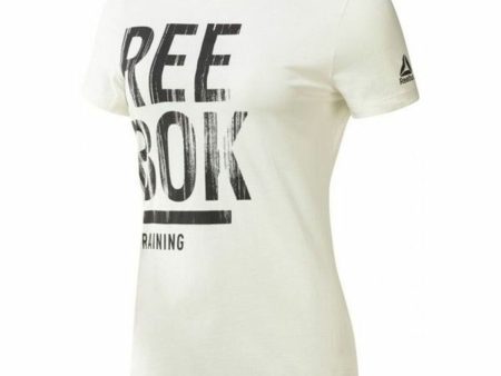 T-shirt à manches courtes femme Reebok Training Split Tee Blanc on Sale