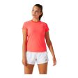 T-shirt à manches courtes femme Asics Court Piping Orange Corail Supply