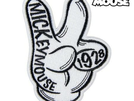 Patch Mickey Mouse Blanc Polyester on Sale