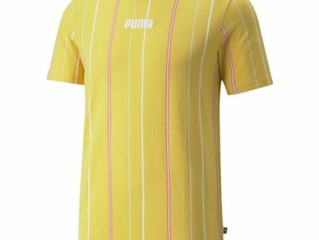 T-shirt à manches courtes homme Puma Modern Basics Stripe M Jaune Fashion