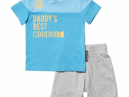 Ensemble de Sport pour Bébé Reebok G ES Inf SJ SS Bleu Gris For Sale