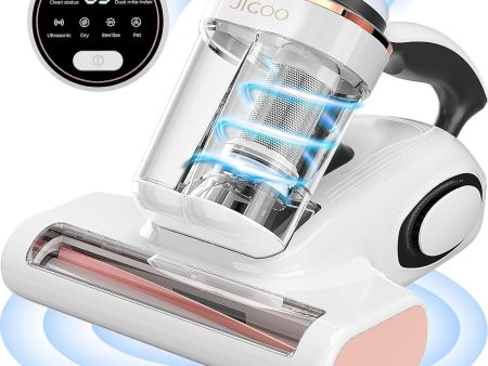 JIGOO J300 Milbensauger 500W mit Staubmilben-Sensor, UV-Licht, Ultraschall, 99,9% Allergene, für Matratzen, Betten, Sofas For Sale