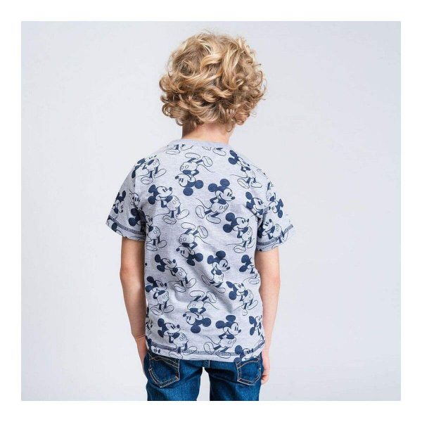 T-shirt à manches courtes Enfant Mickey Mouse Gris Online now