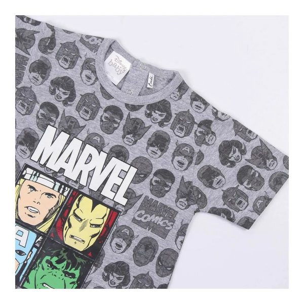 Pyjama à Manches Courtes pour Bébé Marvel Gris For Sale