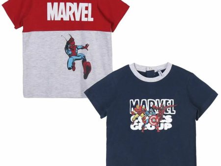 T-shirt à manches courtes Enfant Marvel 2 Unités For Discount