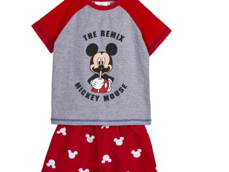 Pyjama D Été Mickey Mouse Rouge Gris Cheap