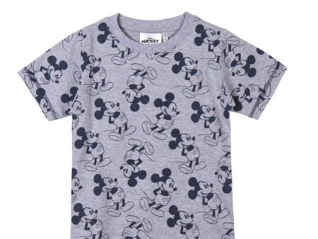 T-shirt à manches courtes Enfant Mickey Mouse Gris Online now