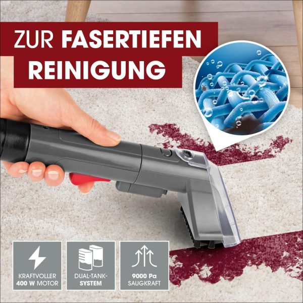 CLEANmaxx Polster- & Teppichreiniger, Waschsauger 9kPa Saugkraft, Fleckentfernung, kompakt, flexibel, für Autositze For Cheap