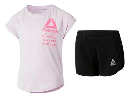 Ensemble de Sport pour Enfants Reebok G ES SS MONGLW BABY Rose Blanc Fashion