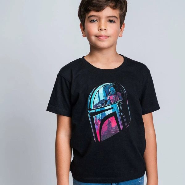 T-shirt à manches courtes Enfant The Mandalorian Noir Supply