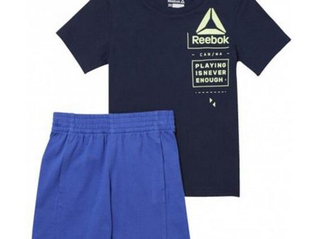 Ensemble de Sport pour Enfants Reebok B ES SS SET CF4289 Marin For Cheap