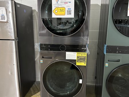 NEW BLACK STEEL LG FRONT LOAD WASHER ELECTRIC DRYER WASHTOWER MODEL: WKEX200HBA  WAS11972S Supply