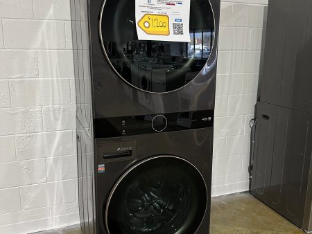 DISCOUNTED GORGEOUS BLACK STEEL ELECTRIC WASHTOWER from LG - WAS11350S WKEX200HBA Online